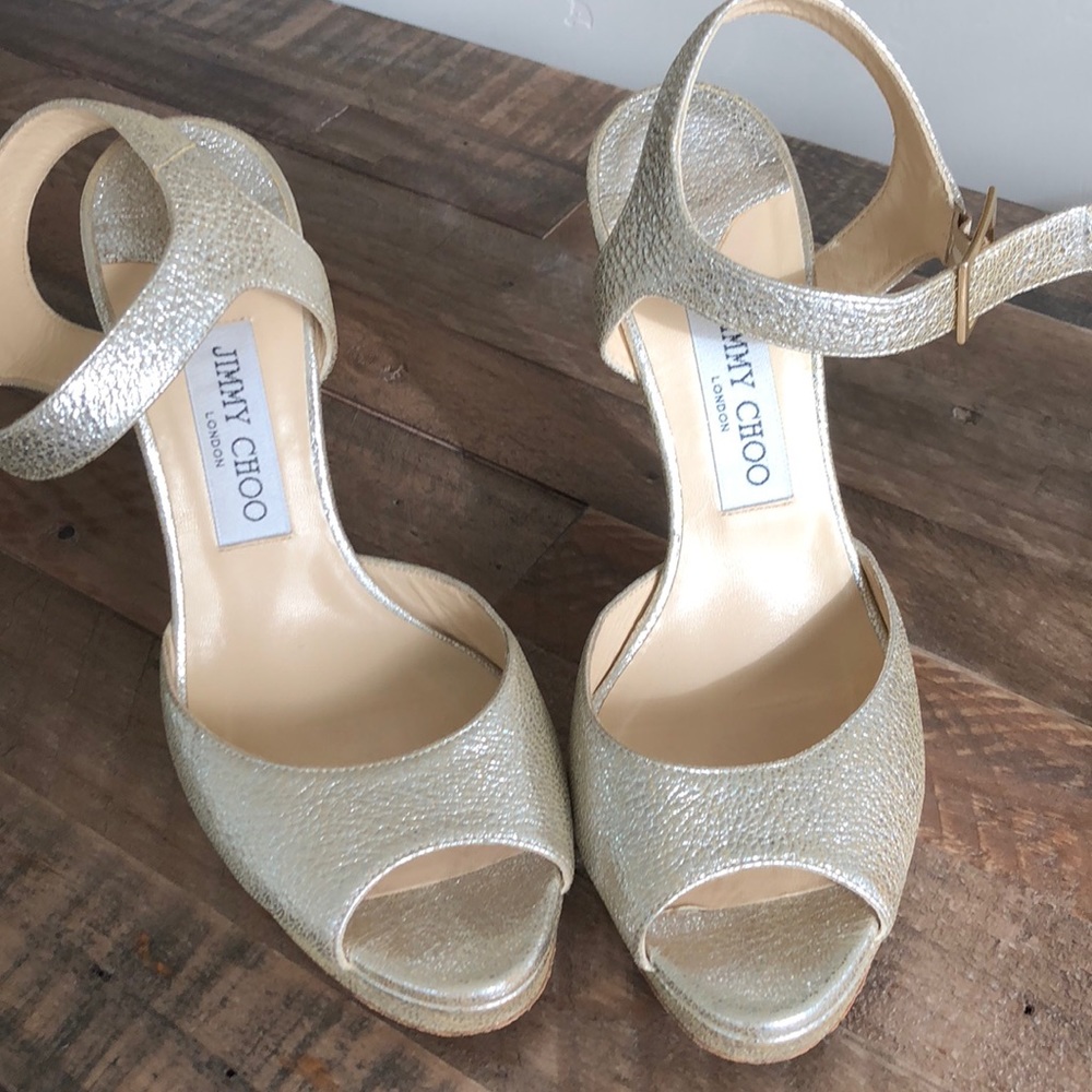 Jimmy choo metallic cracked leather